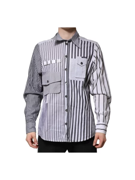 Koszula Dolce And Gabbana w paski biała