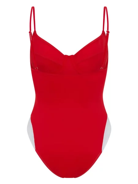 Costum de baie Let's Swim cu imagine roșu