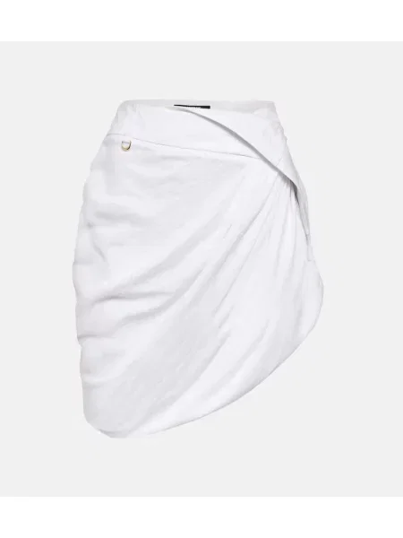 Fusta mini Jacquemus drapată alb