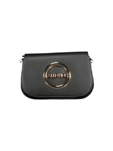 Lniana torebka crossbody Valentino z logo czarna