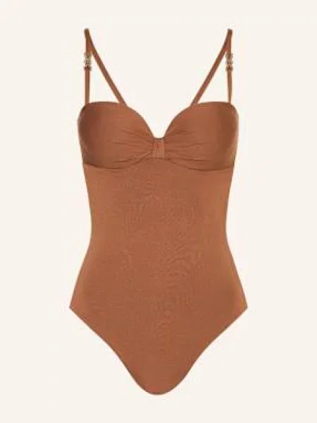 Max Mara Beachwear Strój Kąpielowy Bandeau Chantal braun brązowy