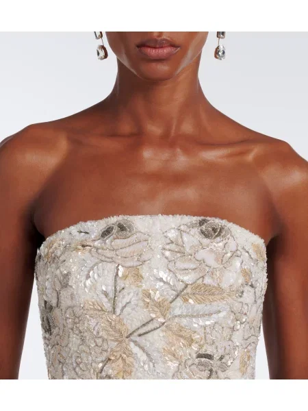 Rochie La Fuori cu model floral alb