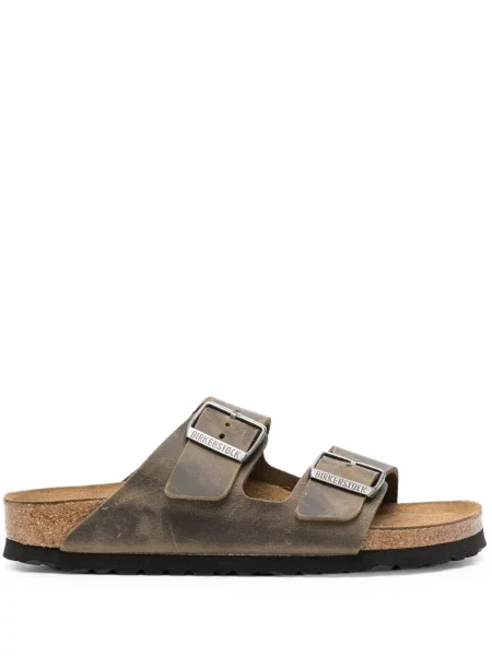 Кожени сандали Birkenstock зелено