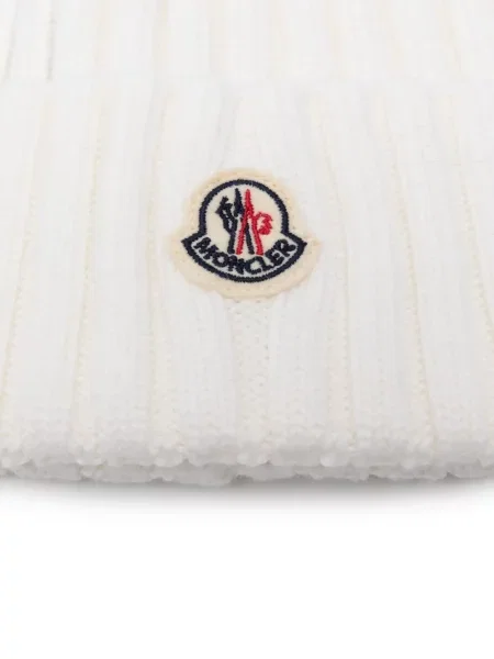 Czapka Moncler z pomponem prążkowana