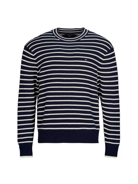 TOMMY HILFIGER Pulover Breton temno modra bela