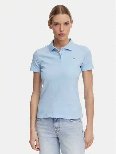 Tommy Jeans Polo Essential Ανοιχτό μπλε