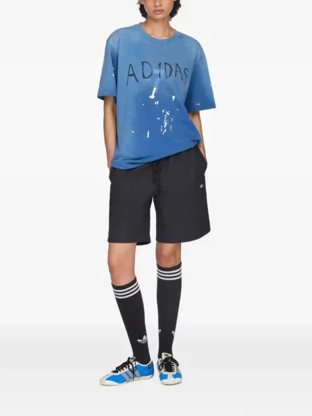 Pantaloni scurți Adidas cu dungi negru