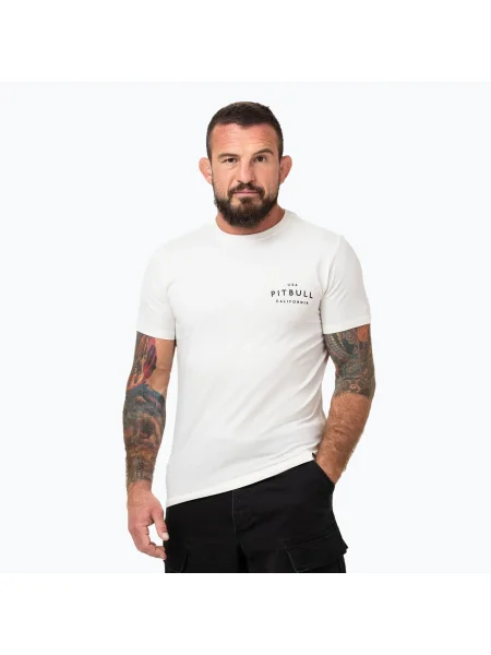 Tricou pentru bărbați Pitbull USA CAL off white alb