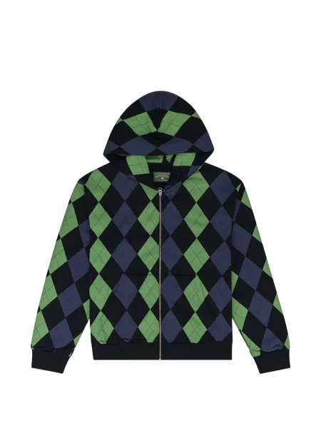 Hanorac cu glugă Denim Tears cu model argyle verde