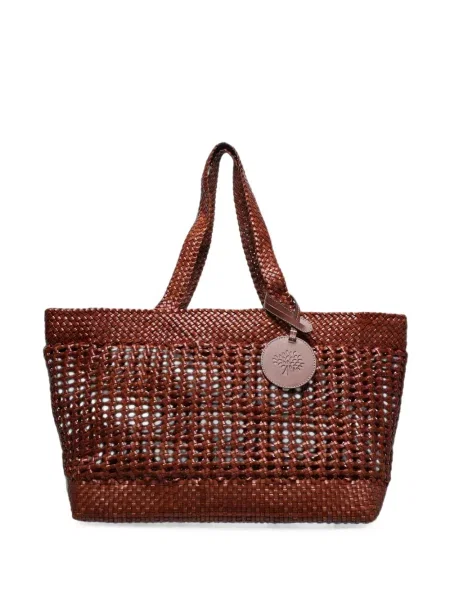Geantă shopper Mulberry cu autograf maro