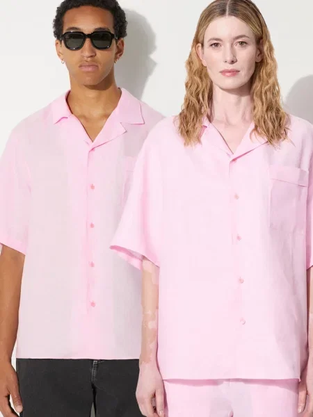 PANGAIA koszula lniana DNA Linen Camp Collar Shirt