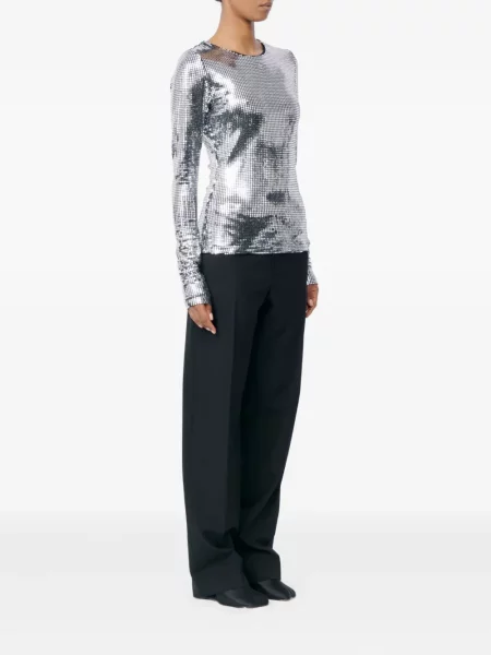 Tricou Mm6 Maison Margiela lung argintiu