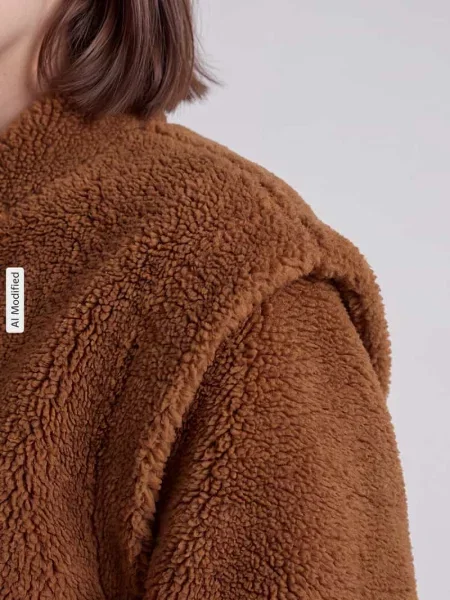 Kurtka teddy z szalowym kołnierzem model SLWISABEL' Selected