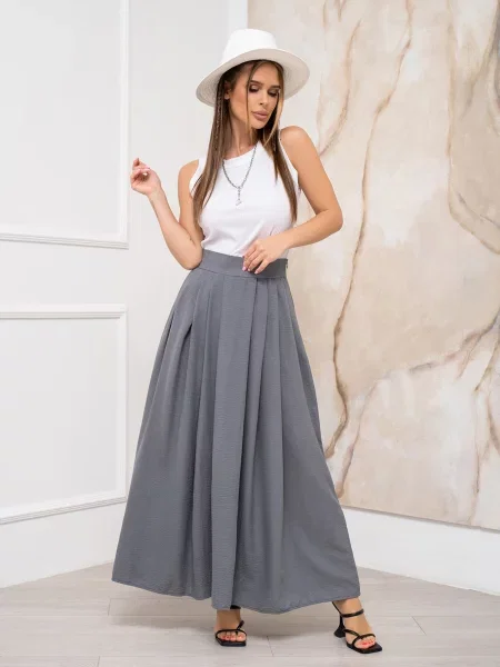 ISSA Plus Спідниця максі Без підкладки сірий