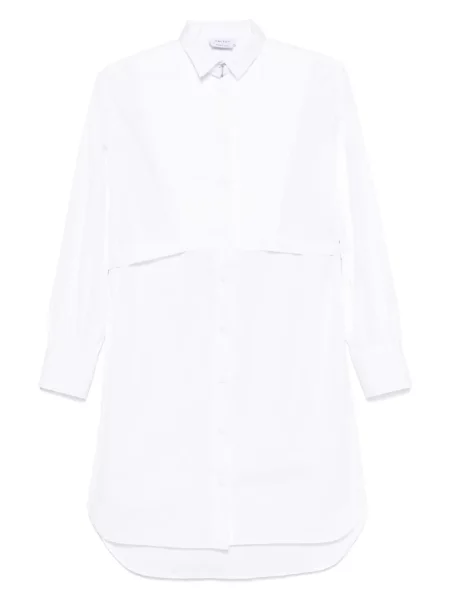 Sukienka koszulowa Alexander Mcqueen plisowana garniturowa biała