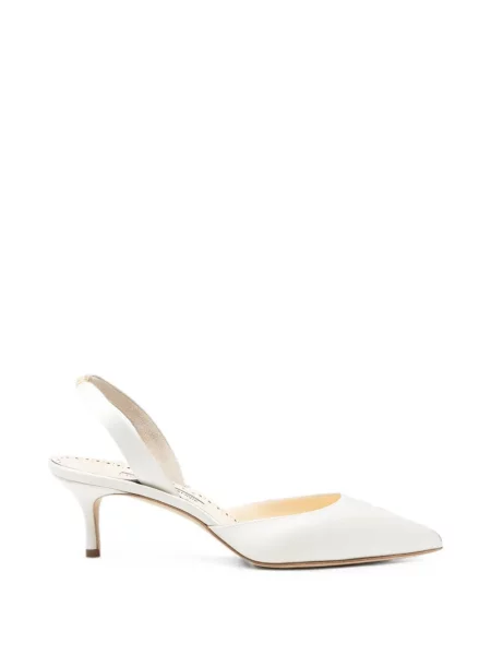 Pantofi cu toc Manolo Blahnik slingback alb