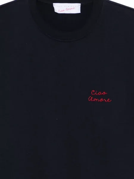 Dlouhá mikina Giada Benincasa s výšivkou modrá