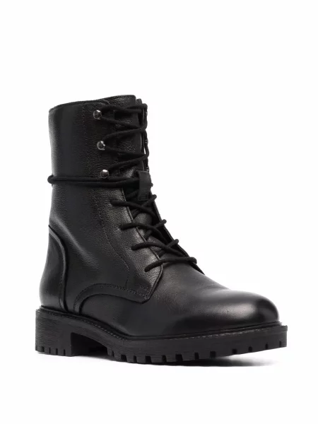 Botine Geox cu șireturi din piele negru