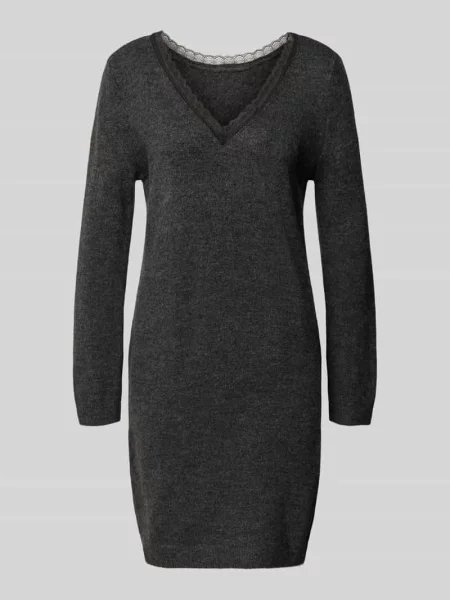 Sukienka z dzianiny taliowana z dekoltem w serek model ‘TAMMY’ Only