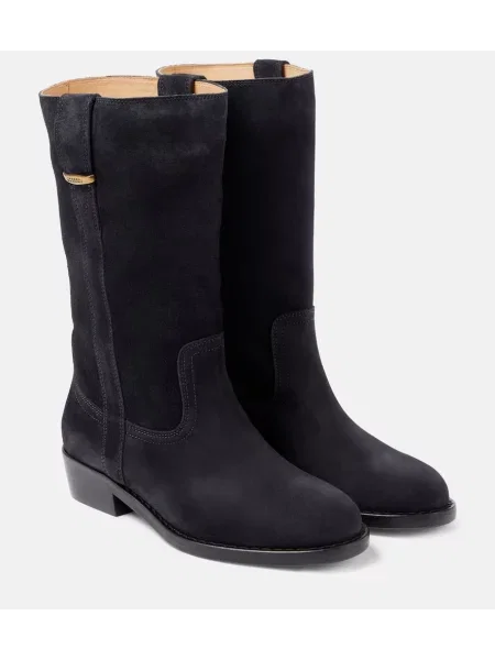 Cizme scurte Isabel Marant din piele de căprioară negru