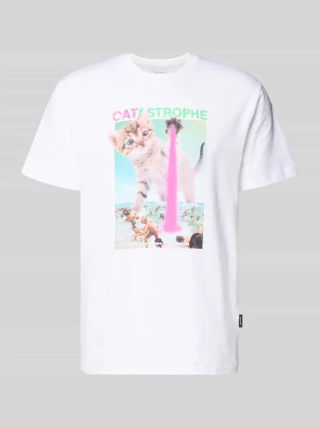 T-shirt z nadrukowanym motywem Dedicated biała