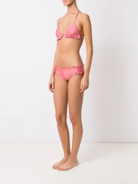 Bikinis Amir Slama su raukiniais rožinė