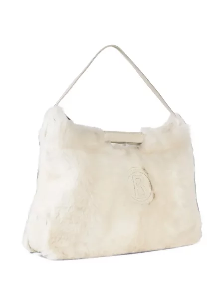 Geantă shopper Bogner cu blană alb