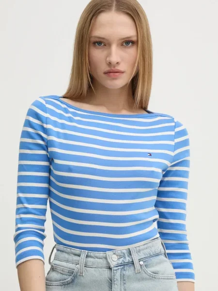 Tommy Hilfiger tričko s dlouhým rukávem modré