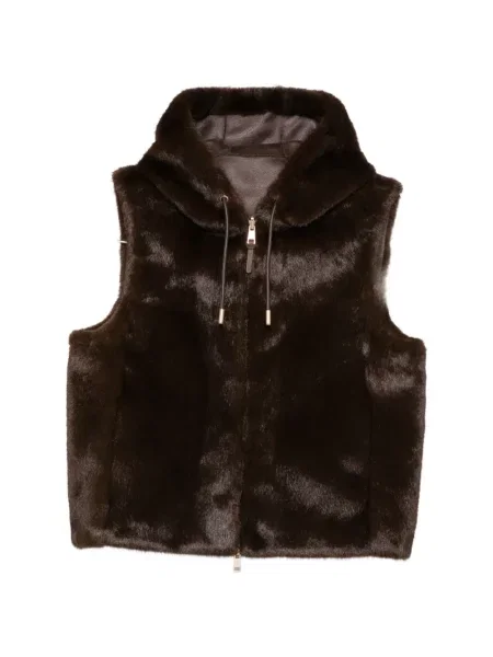 Reversibil vestă Mabrun cu blană maro