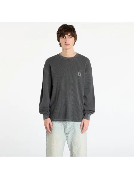 Tricou Carhartt WIP L/S Vista Waffle T-Shirt UNISEX Black Garment Dyed L gri