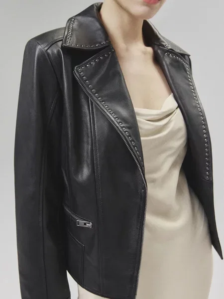 Кожено яке Answear Lab преходен модел черно