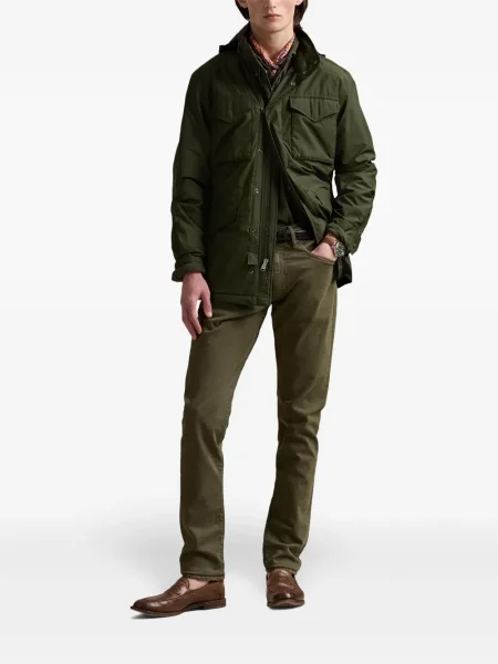 Slip de baie Polo Ralph Lauren cu broderie din piele de căprioară în carouri albastru