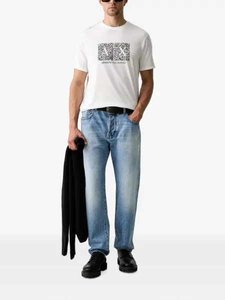 Blugi drepți Armani Exchange albastru