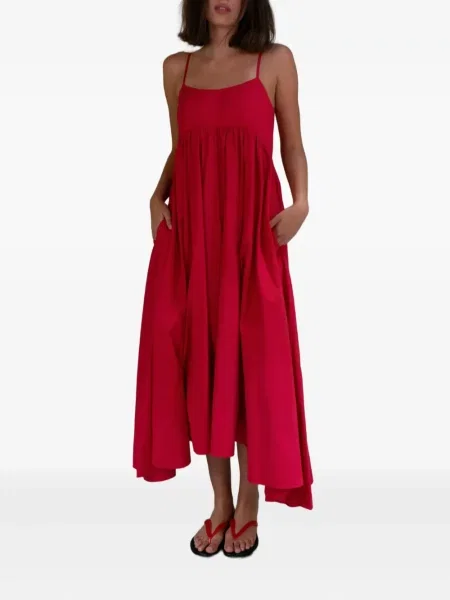 Rochie maxi Azeeza fără mâneci de costum roșu