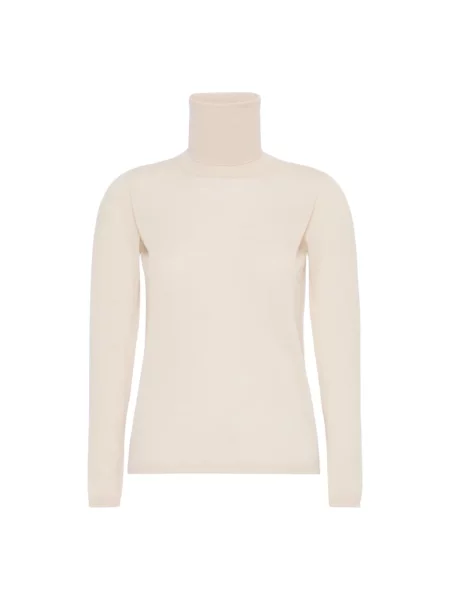 Sweter z golfem Max Mara wełniany biały