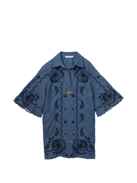 Rochie Zimmermann cu broderie cu model paisley albastru