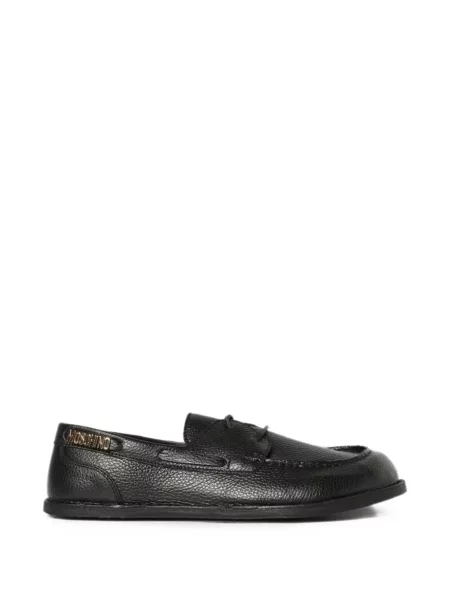 Pantofi loafer Moschino cu autograf negru