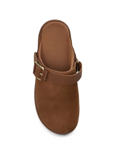 Papuci tip mules Ugg cu cataramă maro