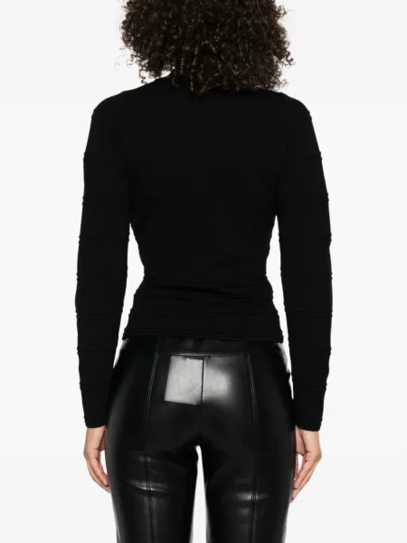 Top Twinset cu decolteu în V negru