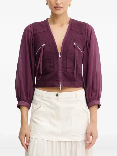 Top Pinko cu decolteu în V violet