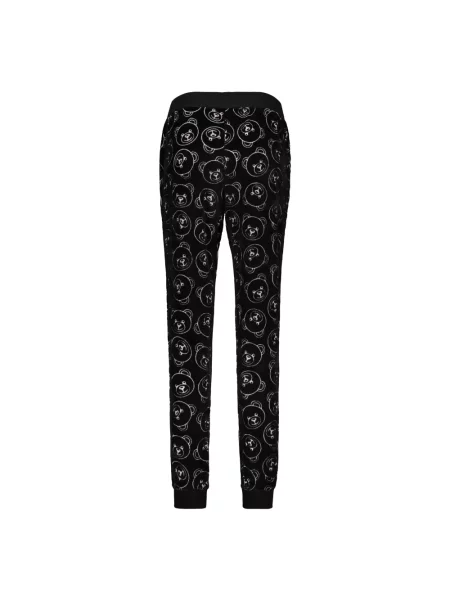 Welurowe spodnie Moschino czarne