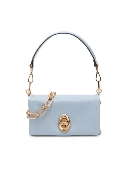 Torebka Oltre skórzana niebieska