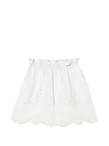 Pantaloni scurți Twinset cu broderie alb