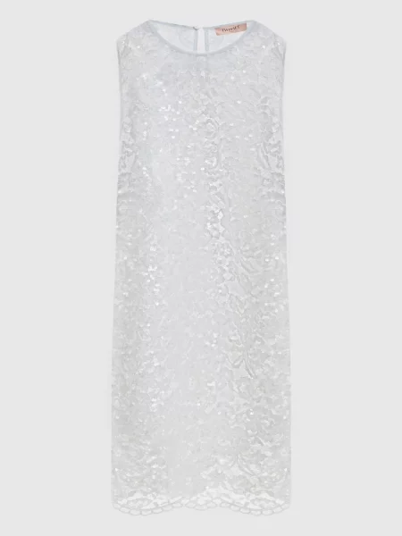 Сукня міні в мереживо з паєтками Twinset зелена