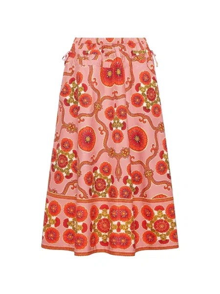 Fustă midi Cara Cara cu model floral cu imagine roșu