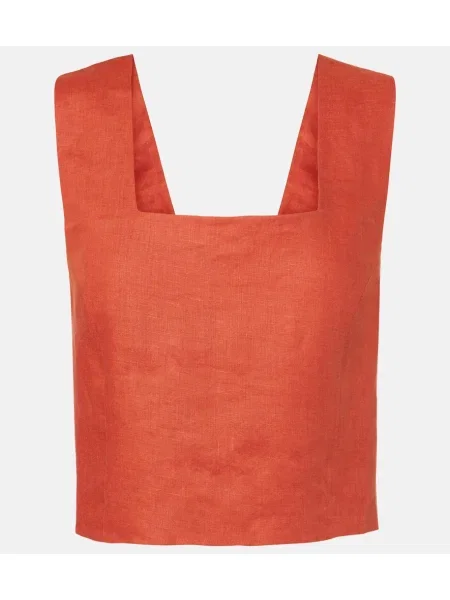 Laneni top Asceno oranžna