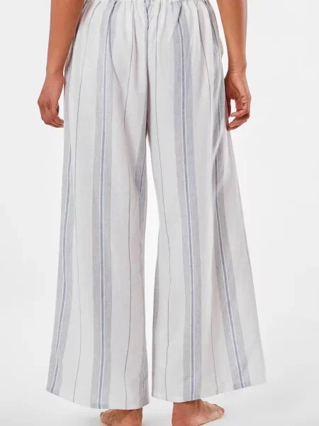 Льняная пижама Etam в полоску белая