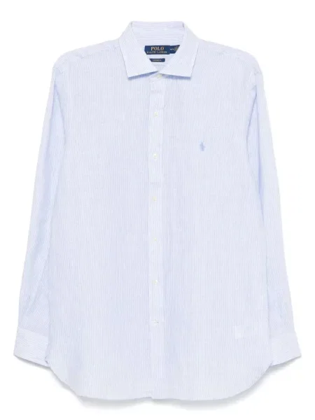 Laneni remen Polo Ralph Lauren s vezom plava