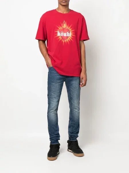 Liesas skinny fit džinsai Ksubi mėlyna