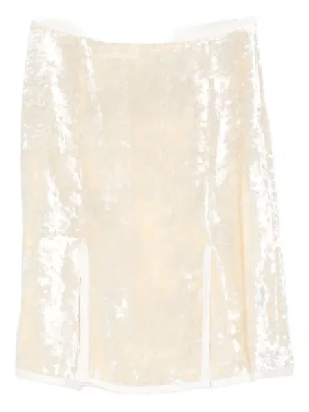 Fustă midi Jil Sander de catifea până la genunchi